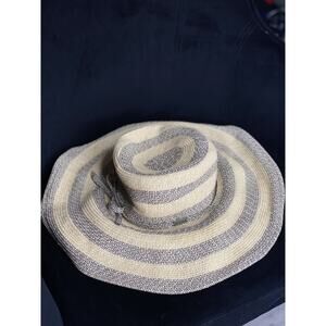 Tan Striped SUN N SAND HEADWEAR Sun Hat One Size